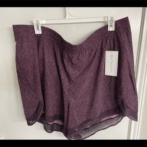 Athleta Printed Mesh Racer Run Short 4”